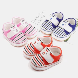 0-2 baby toddler shoes soft bottom striped cotton