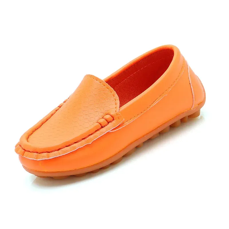 12 Colors All Sizes 21-36 Children Shoes PU Leather Casual Styles Boys Girls Shoes Soft Comfortable Loafers Slip On Kids Shoes