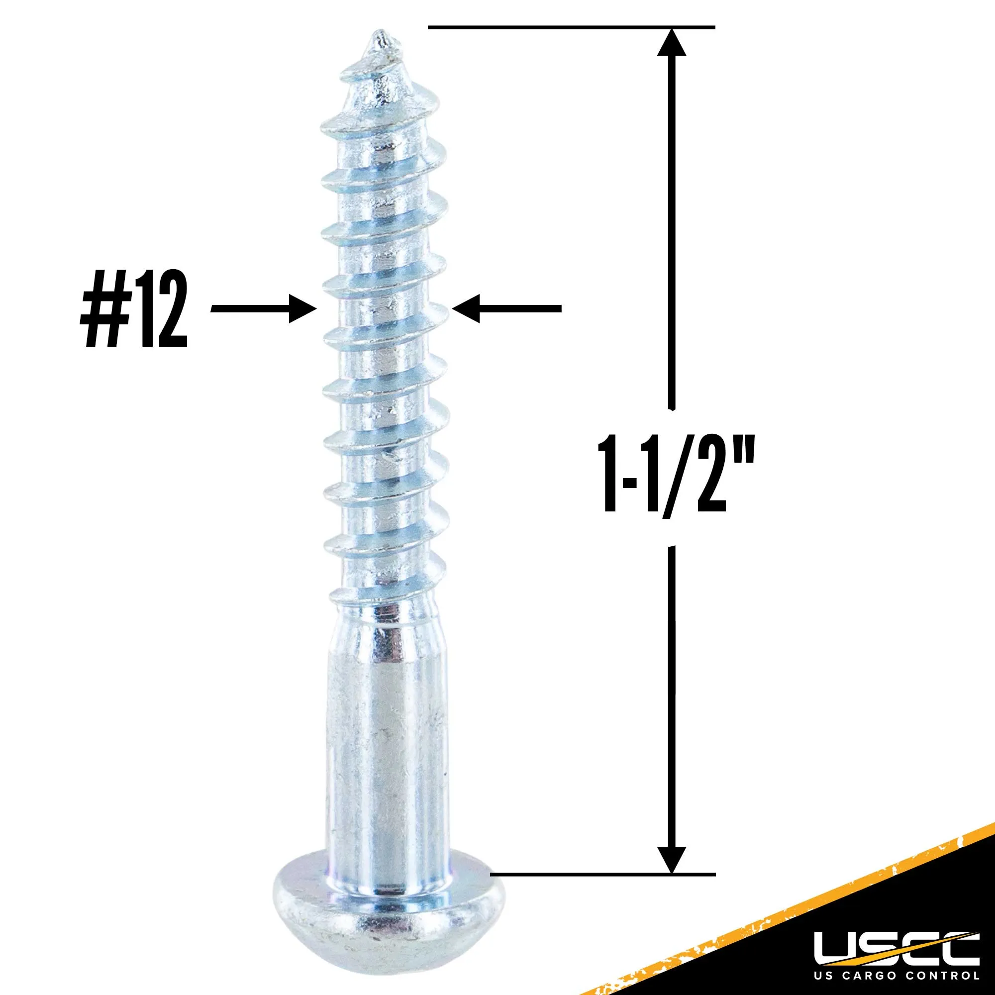 #12 X 1-1/2" E-Track Wood Screw w/ Round Phillips Head (10 pk)