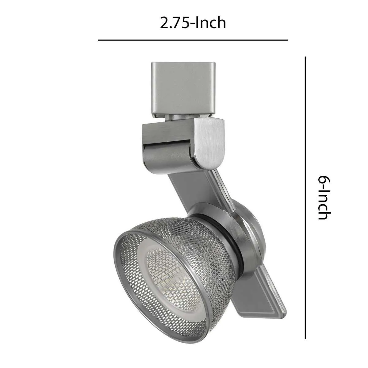 12W Integrated Led Metal Track Fixture With Mesh Head, Silver By Benzara