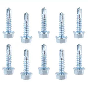 #14 x 1" Hex Screw w/ Self Drilling Tip (10 pack)