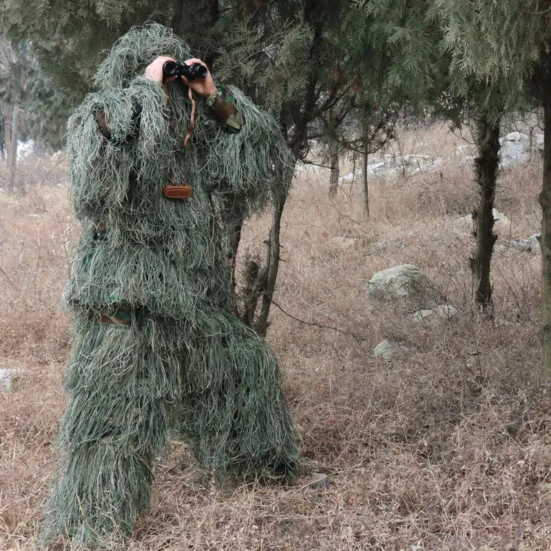 5pcs/Set Camouflage Ghillie Suit Yowie Sniper Tactical Clothes Camo Suit