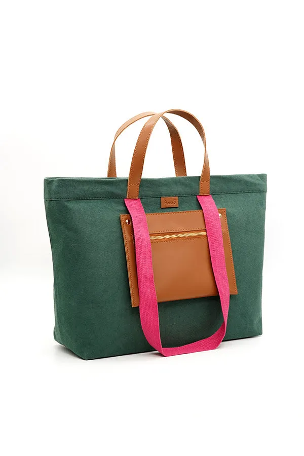 A and S Accessories Canvas shopper with contrast handles