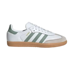 Adidas Kids' Samba Og Shoes - Cloud White / Silver / Green