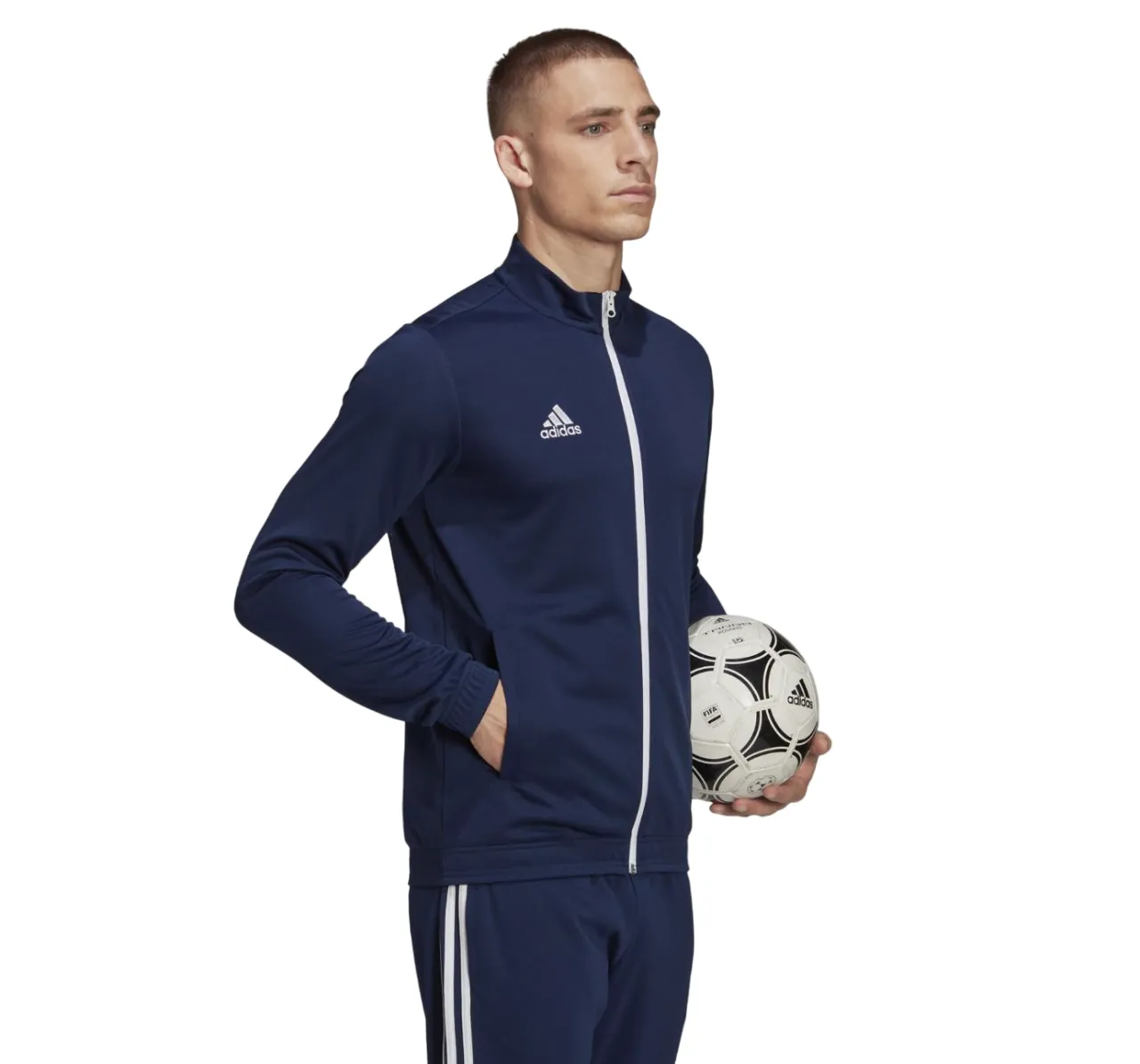 Adidas Mens Entrada 22 Track Top Navy/White Football Jacket