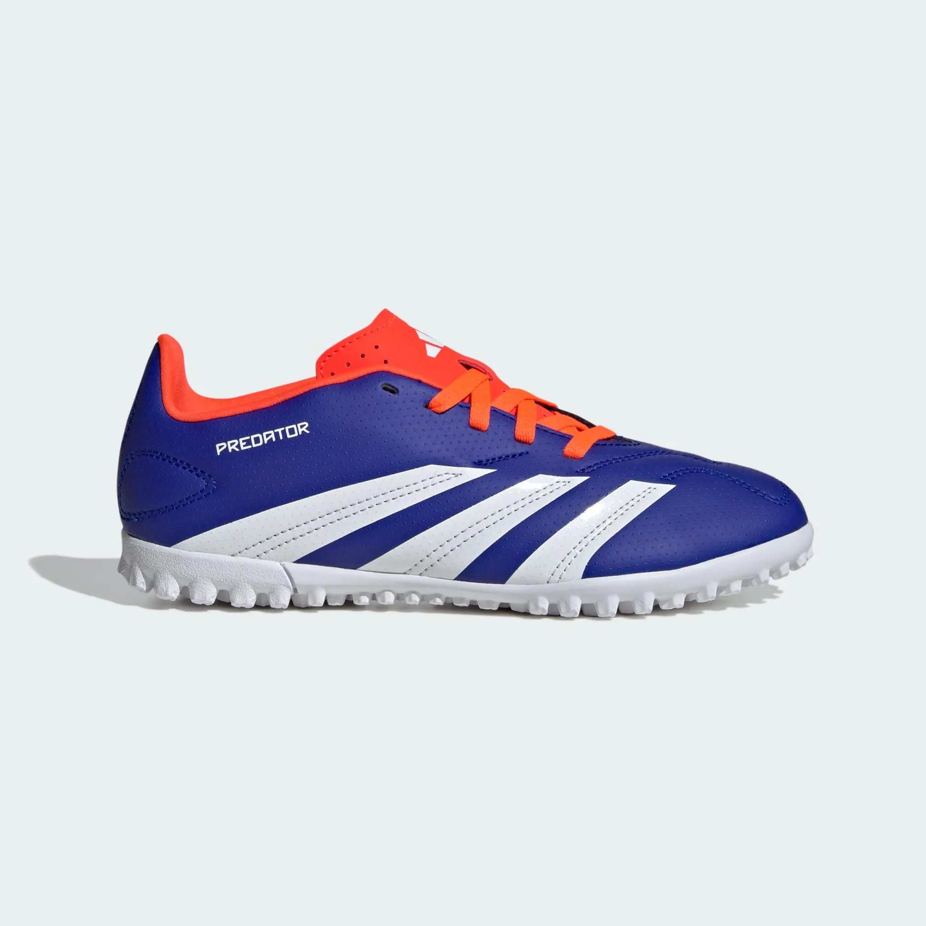 adidas Predator Club Artificial Turf Soccer Shoes | Lucid Blue-Cloud White-Solar Red | Kids