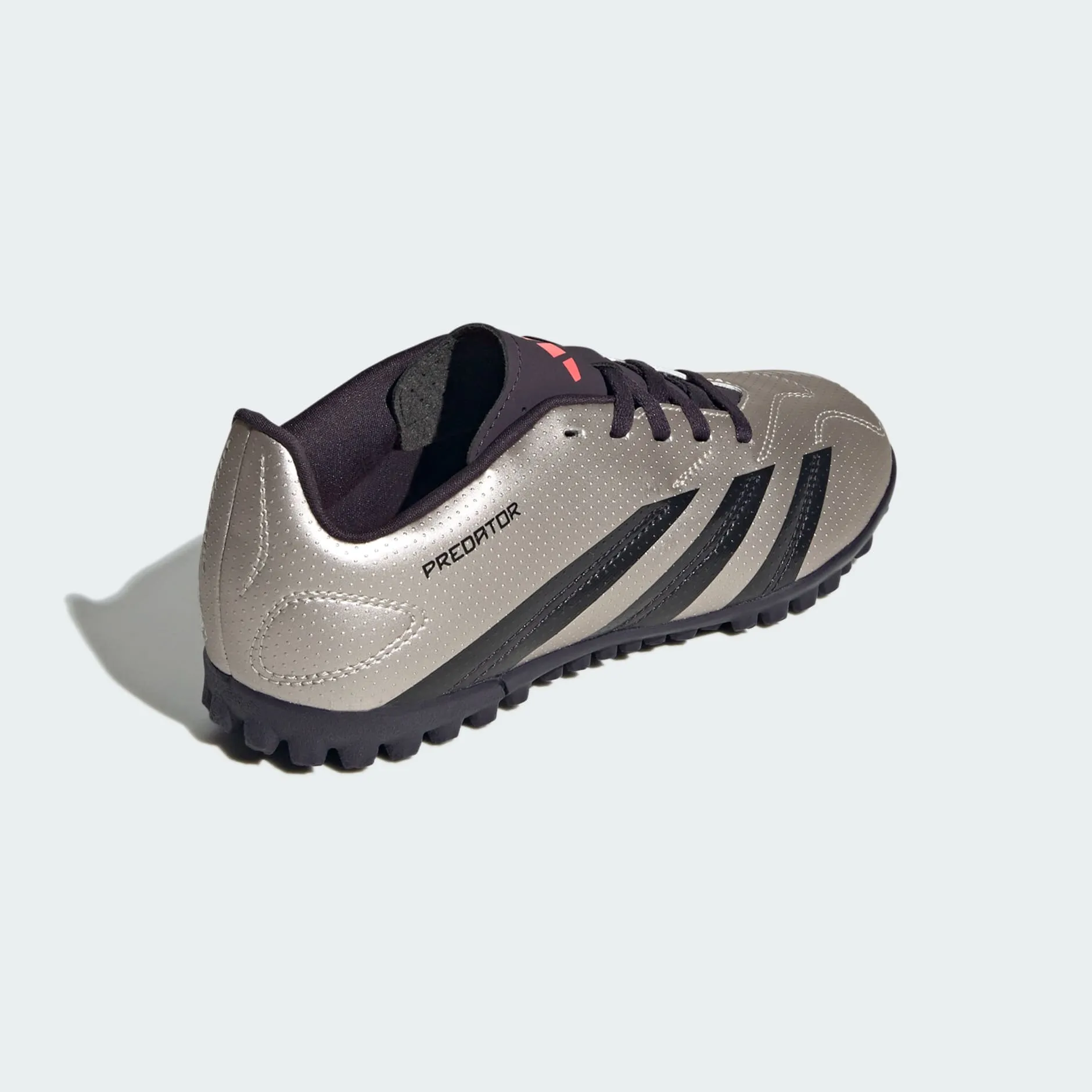 adidas PREDATOR CLUB Artificial Turf Soccer Shoes | Platinum Metallic-Aurora Black | Kid's Unisex