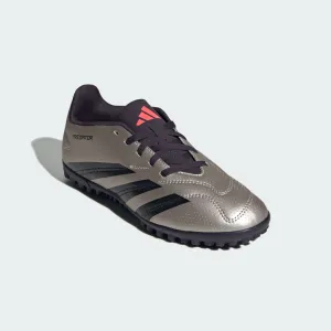 adidas PREDATOR CLUB Artificial Turf Soccer Shoes | Platinum Metallic-Aurora Black | Kid's Unisex