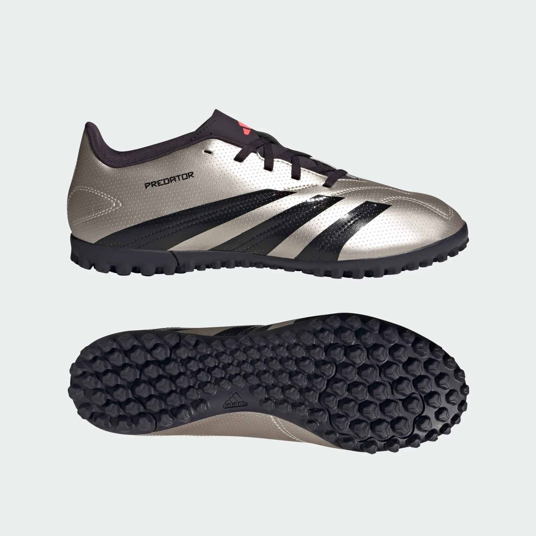 adidas Predator Club Artificial Turf Soccer Shoes | Platinum Metallic-Aurora Black-Turbo | Men's