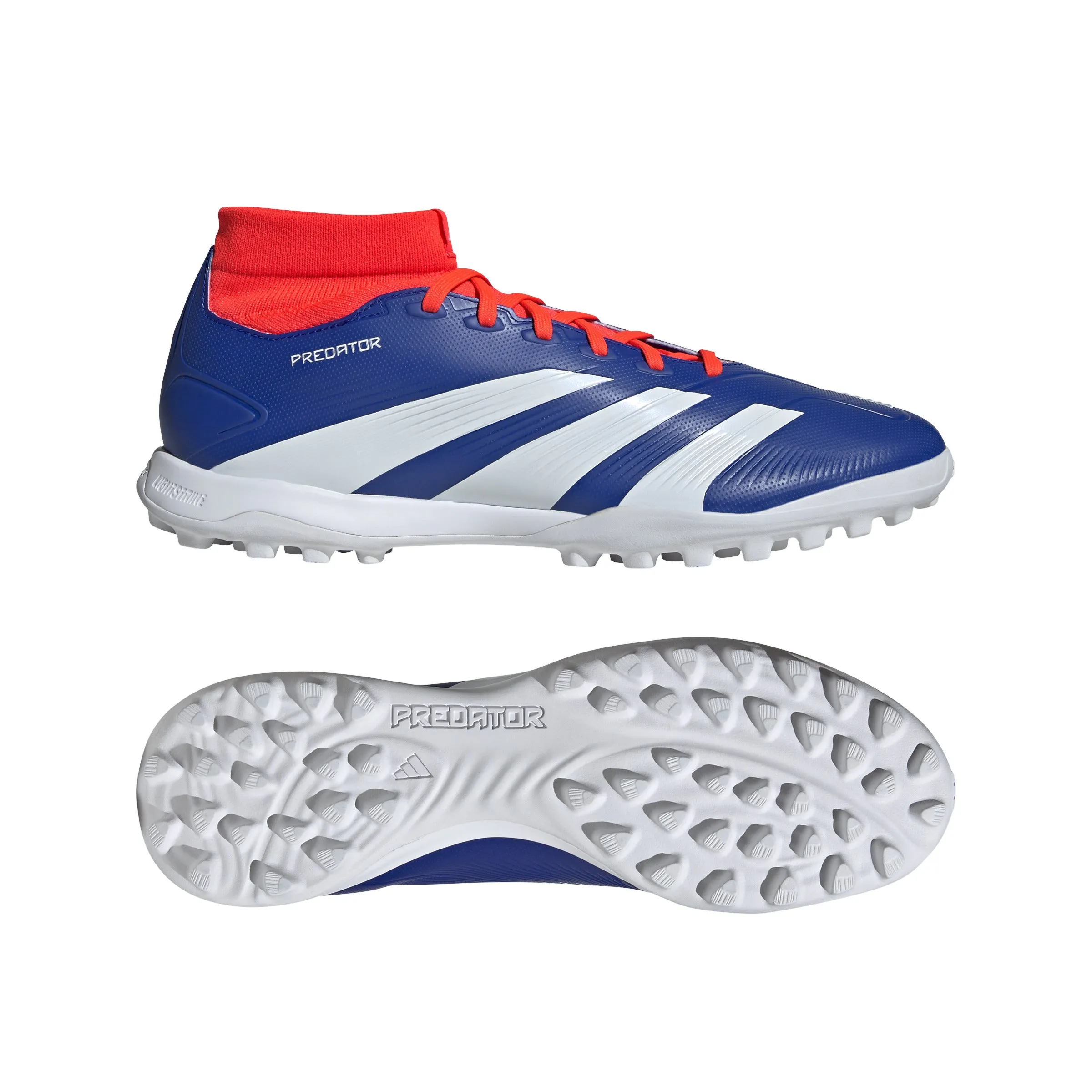 adidas Predator League MID TF Turf Soccer Shoes - LucBlu/ FTWhite/ Solar Red