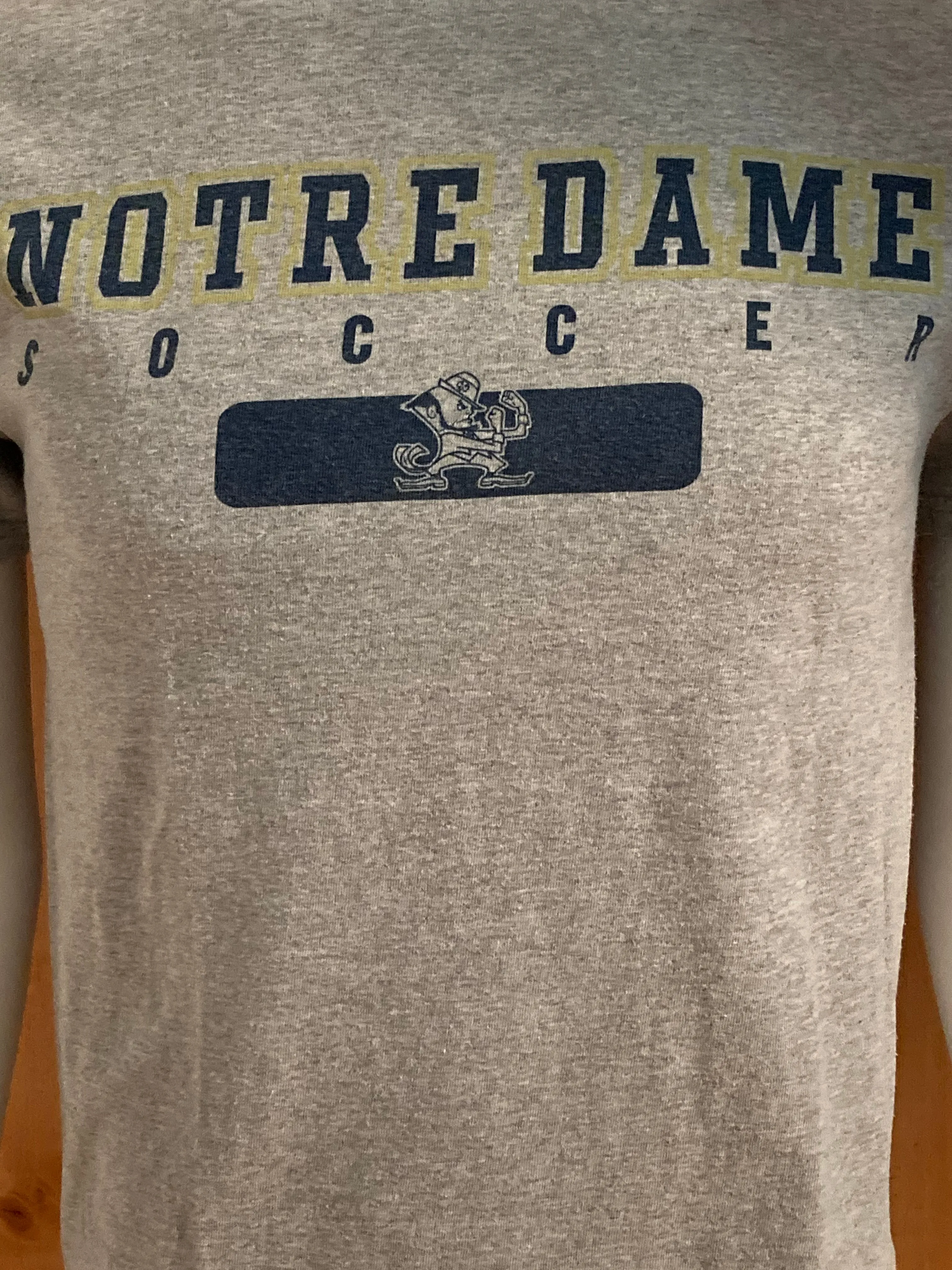 ADIDAS "NOTRE DAME SOCCER" Graphic Print Adult M Medium MD Gray T-Shirt Tee Shirt