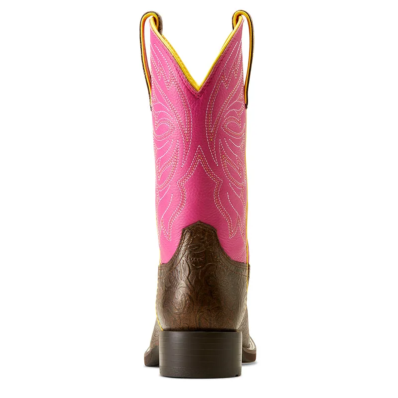 'Ariat' Women's 10" Buckley Western Square Toe - Bronze Age / Blushing Pink