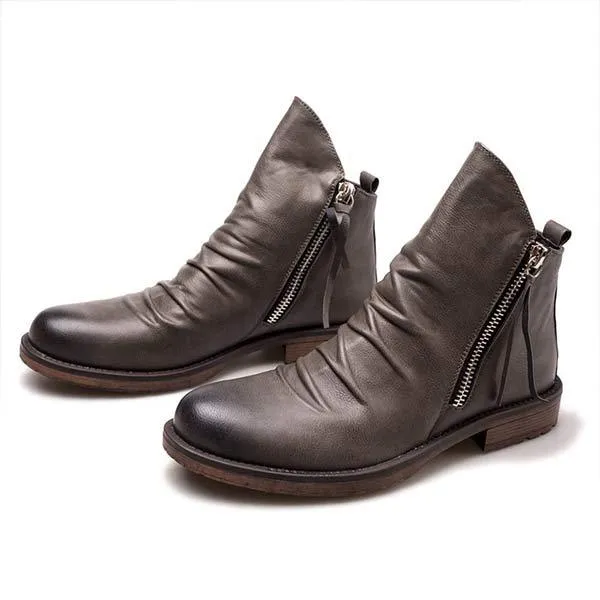 Botte Vintage en Cuir Marron