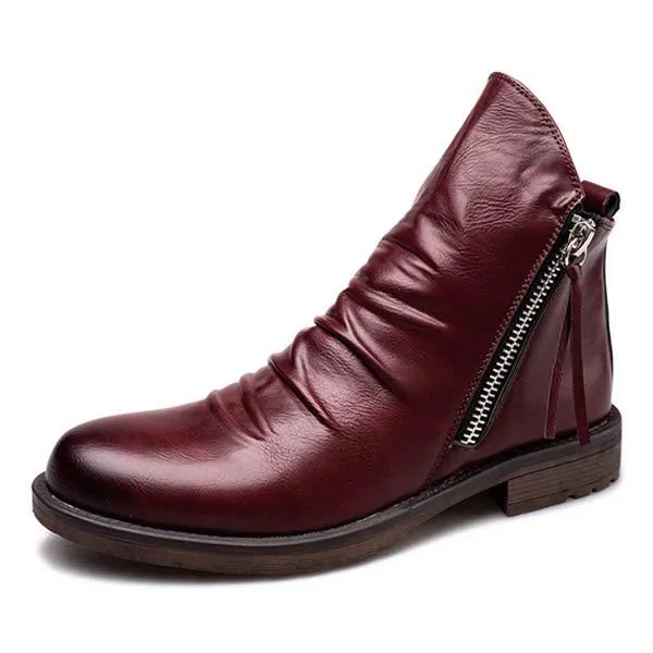 Botte Vintage en Cuir Marron