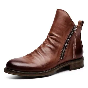 Botte Vintage en Cuir Marron