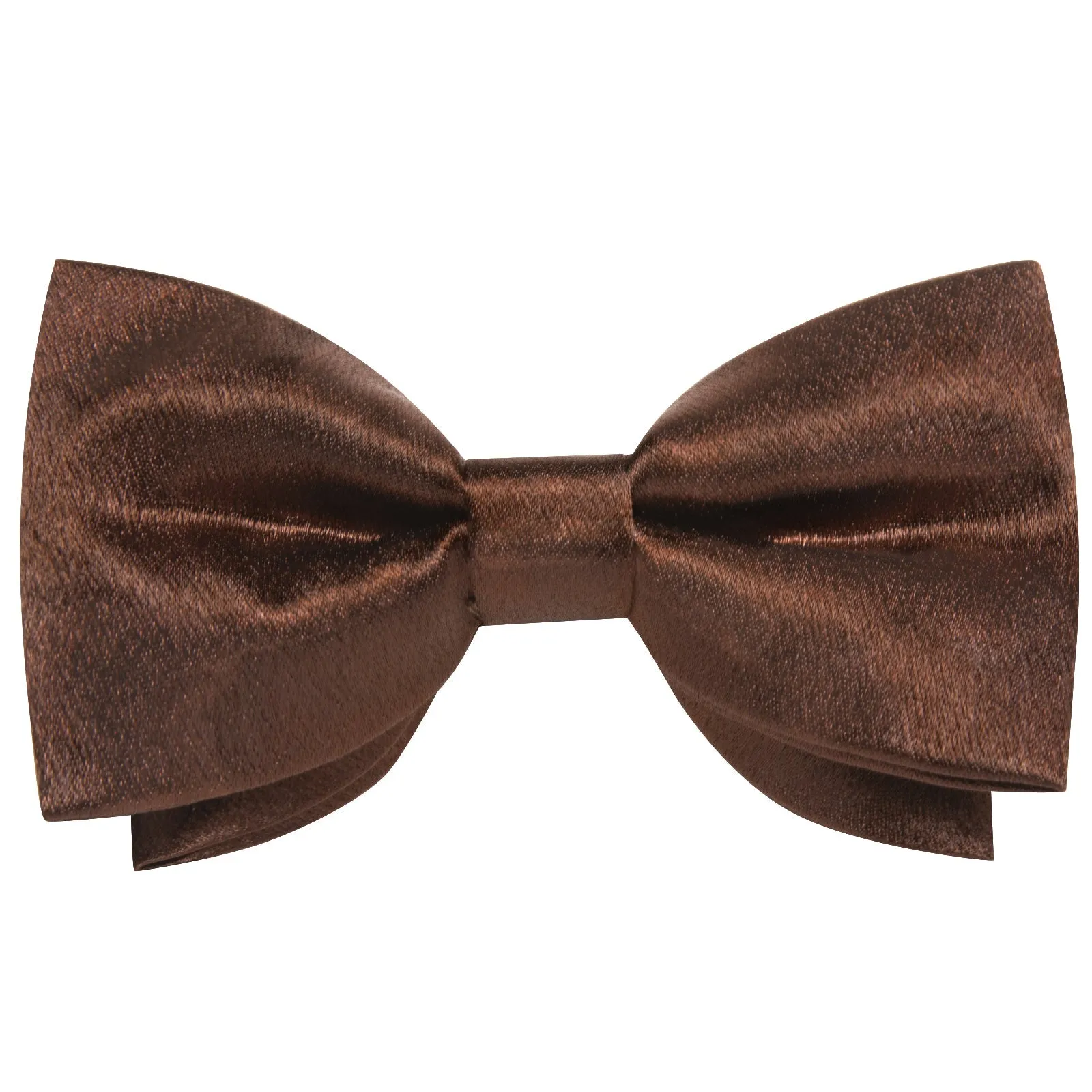 Classic Brown Solid Shining Silk Men Vest Necktie Bow Tie Handkerchief Cufflinks Set