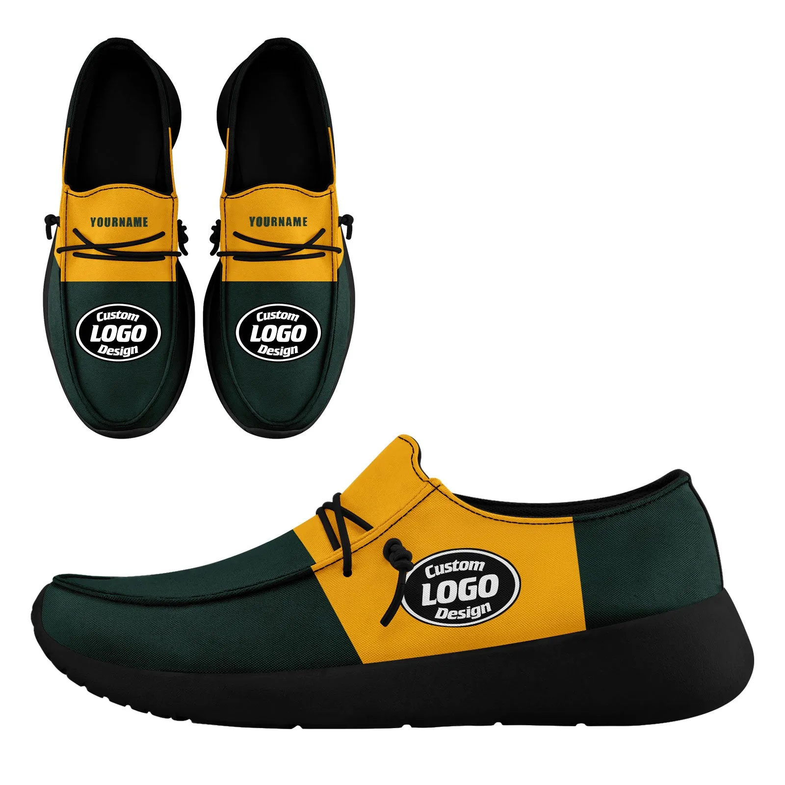 Custom Green Yellow Green Bay Sneaker Shoes Combo Offer Personalized Combo ZH-D020289-13