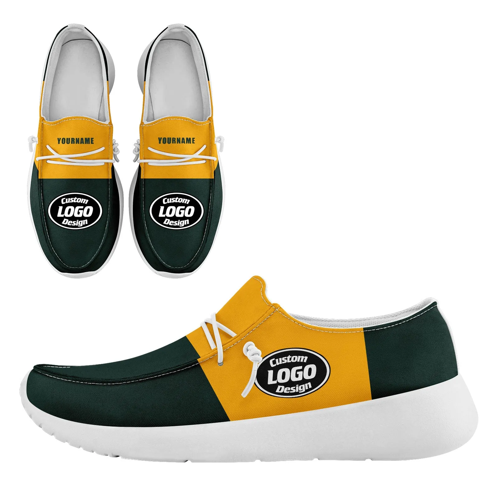 Custom Green Yellow Green Bay Sneaker Shoes Combo Offer Personalized Combo ZH-D020289-13