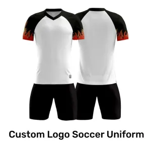 Custom Logo White Soccer Jerseys and Shorts Uniforms