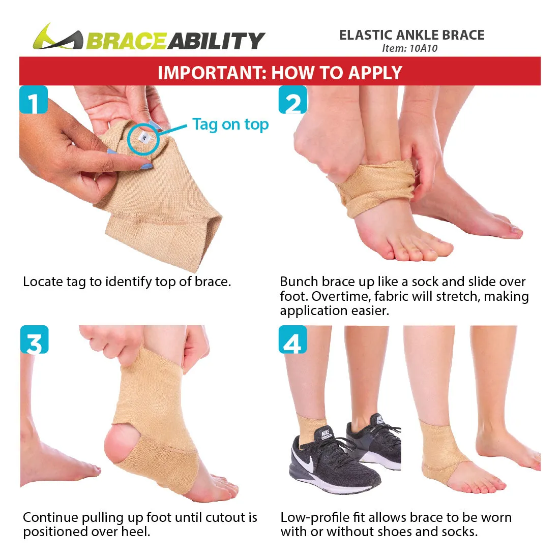 Elastic Ankle Brace for Gymnastics, Dance & Athletic Support