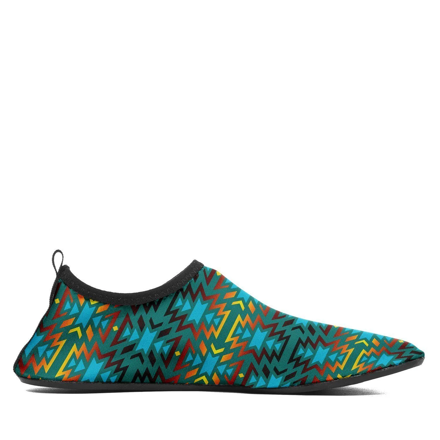 Fire Colors and Turquoise Teal Sockamoccs Kid's Sockamoccs Slip On Shoes