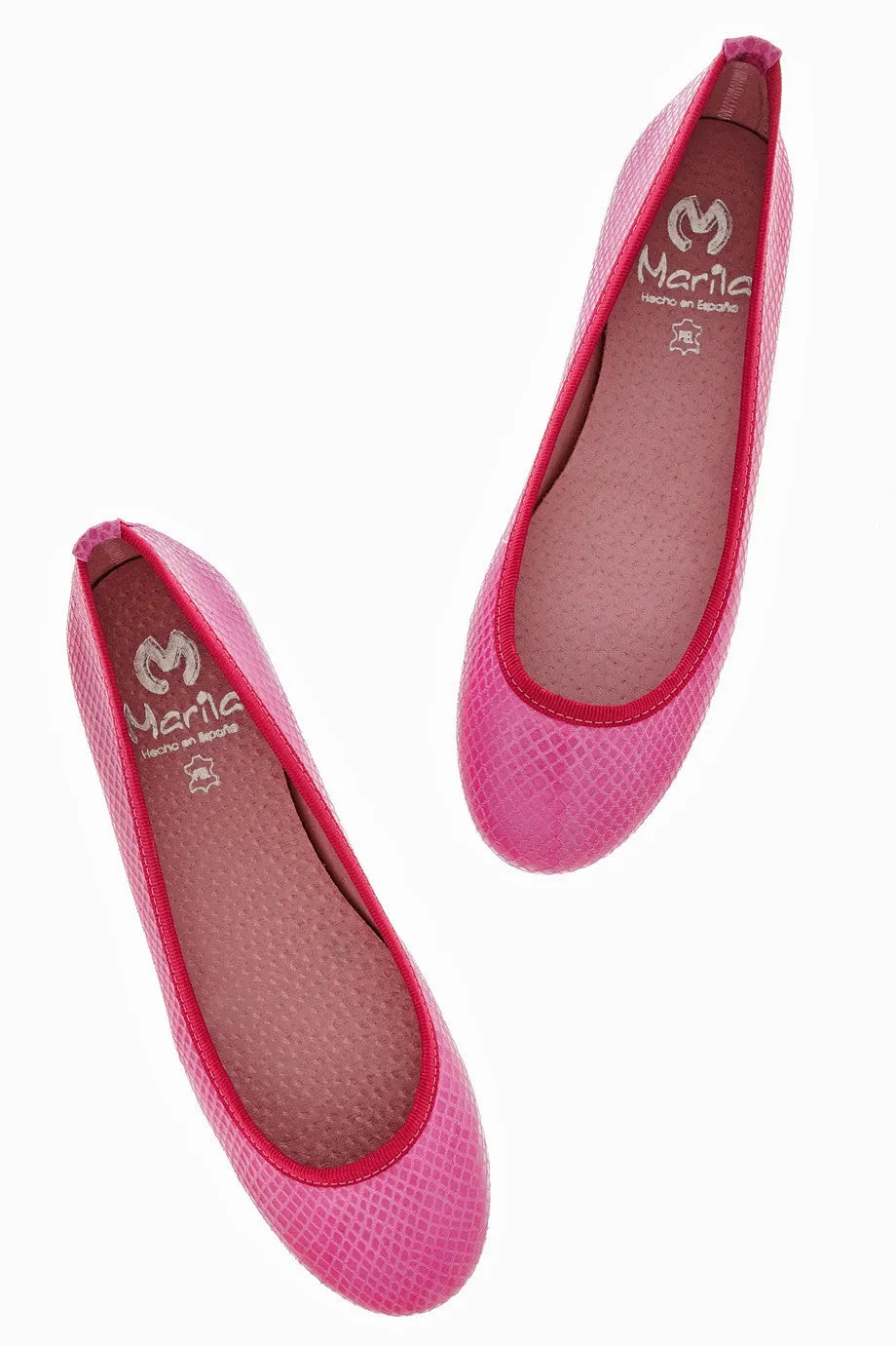 FUCHSIA Snake Leather Ballerinas