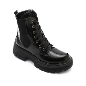 Gadget chunky Chelsea rain boots in shinny black