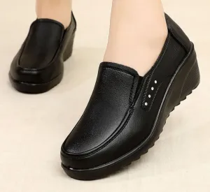 Genuine Leather Non Slip Women Work Shoes