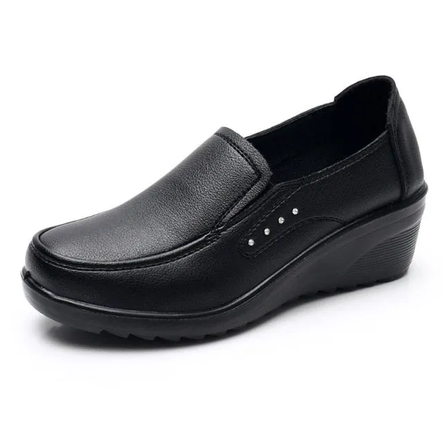 Genuine Leather Non Slip Women Work Shoes