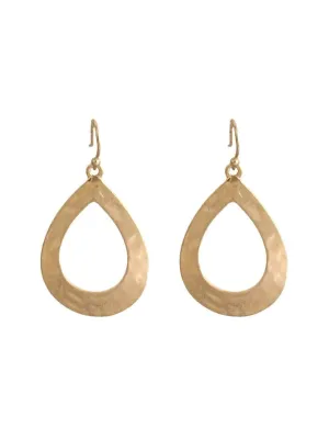 GxG COLLECTIVE LILY HAMMERED TEARDROP EARRINGS