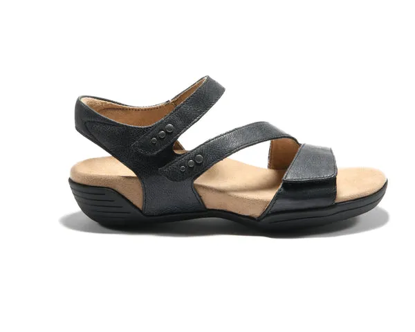 Halsa Denia Sandal in Brown & Black Available in Wide Widths