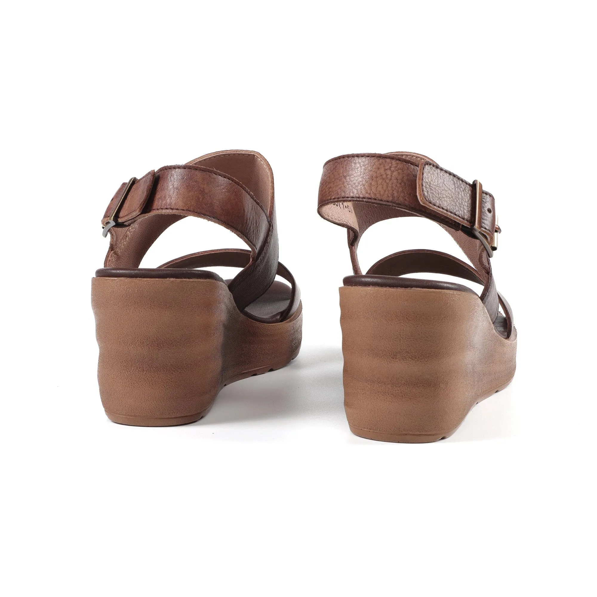 Handmade Genuine Leather Platform Sandals Coffee/Brown