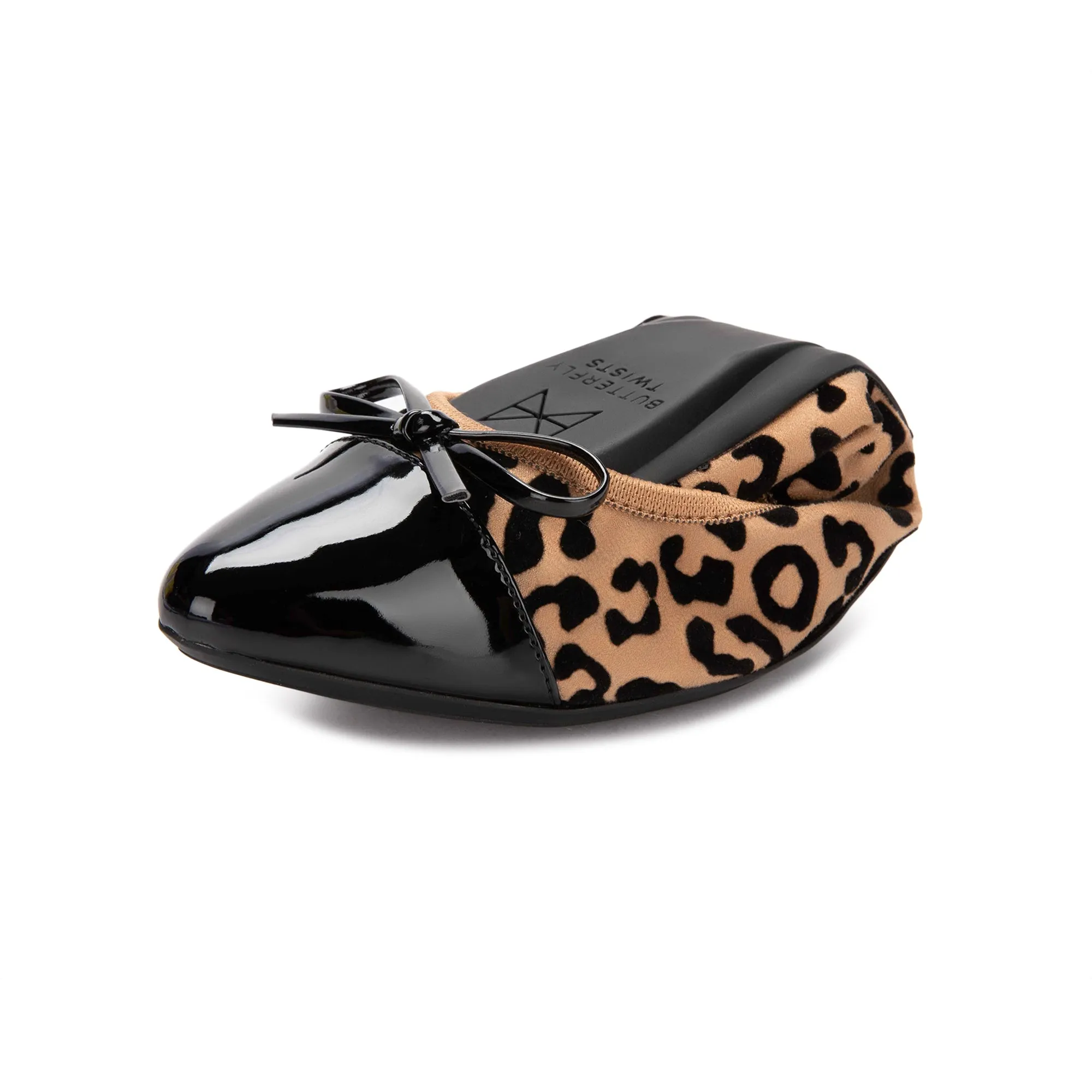 HOLLY Ballet Flat Shoes - Flocked Leopard