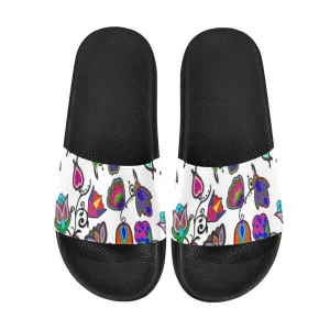 Indigenous Paisley White Women's Slide Sandals