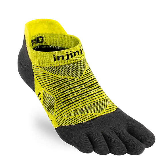 Injinji Men's Run Lightweight No-Show Sock in Limeade