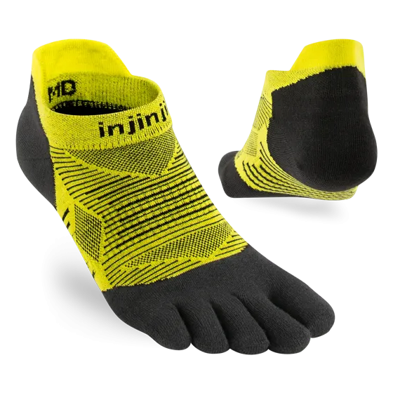 Injinji Men's Run Lightweight No-Show Sock in Limeade