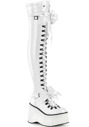 KERA-303 [White Patent] | PLATFORM BOOTS [PREORDER]