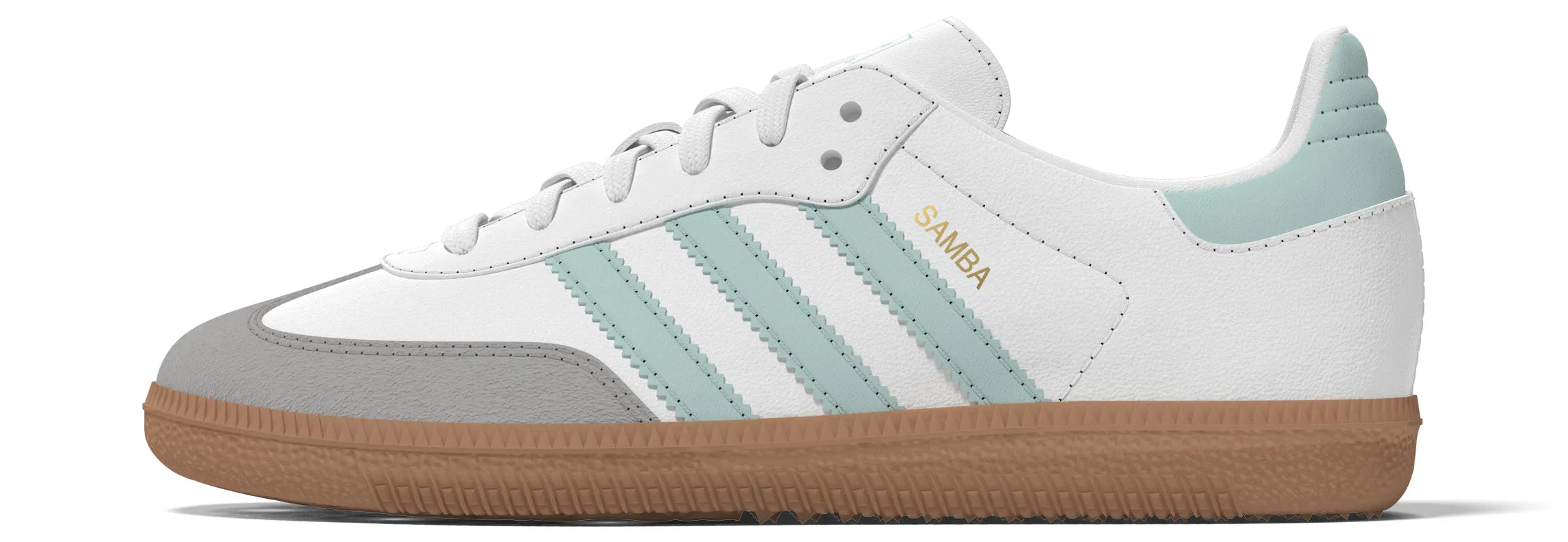 KIDS ADIDAS SAMBA OG C (WHITE/TEAL/GUM)