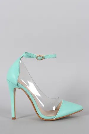 Liliana Nubuck Lucite Pointy Toe Stiletto Pump