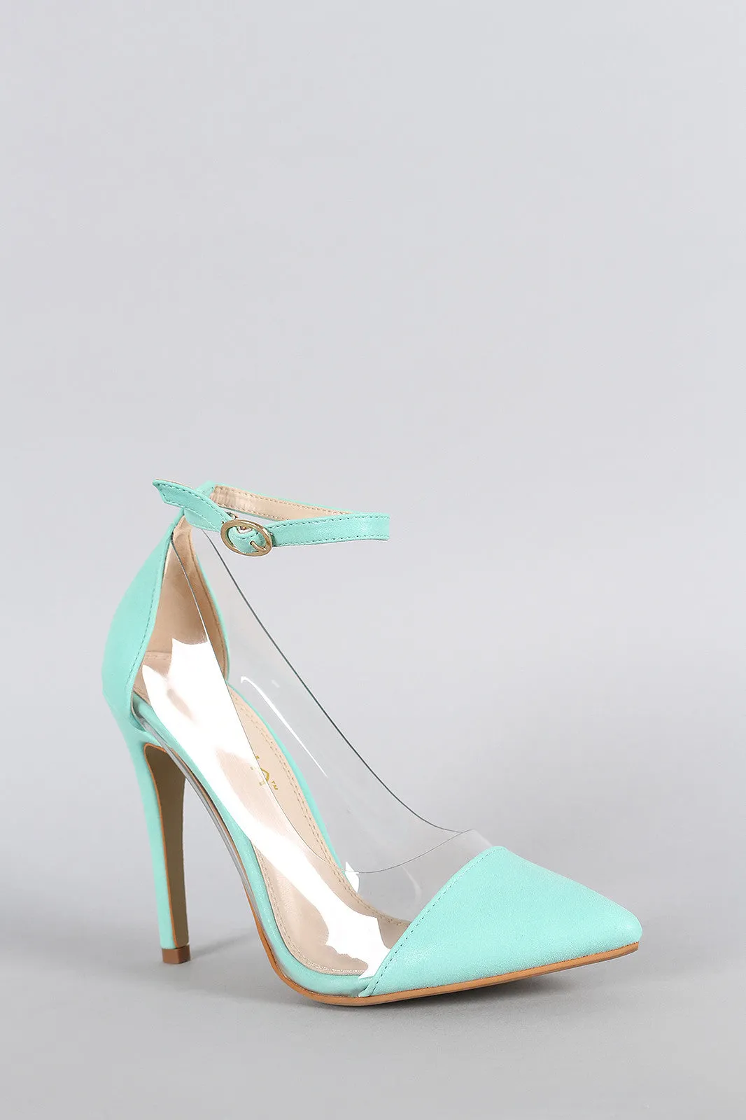 Liliana Nubuck Lucite Pointy Toe Stiletto Pump