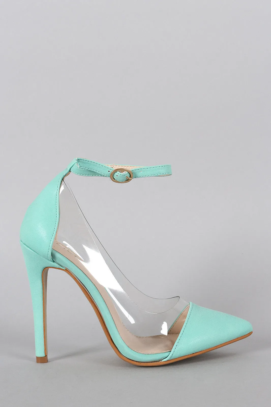 Liliana Nubuck Lucite Pointy Toe Stiletto Pump