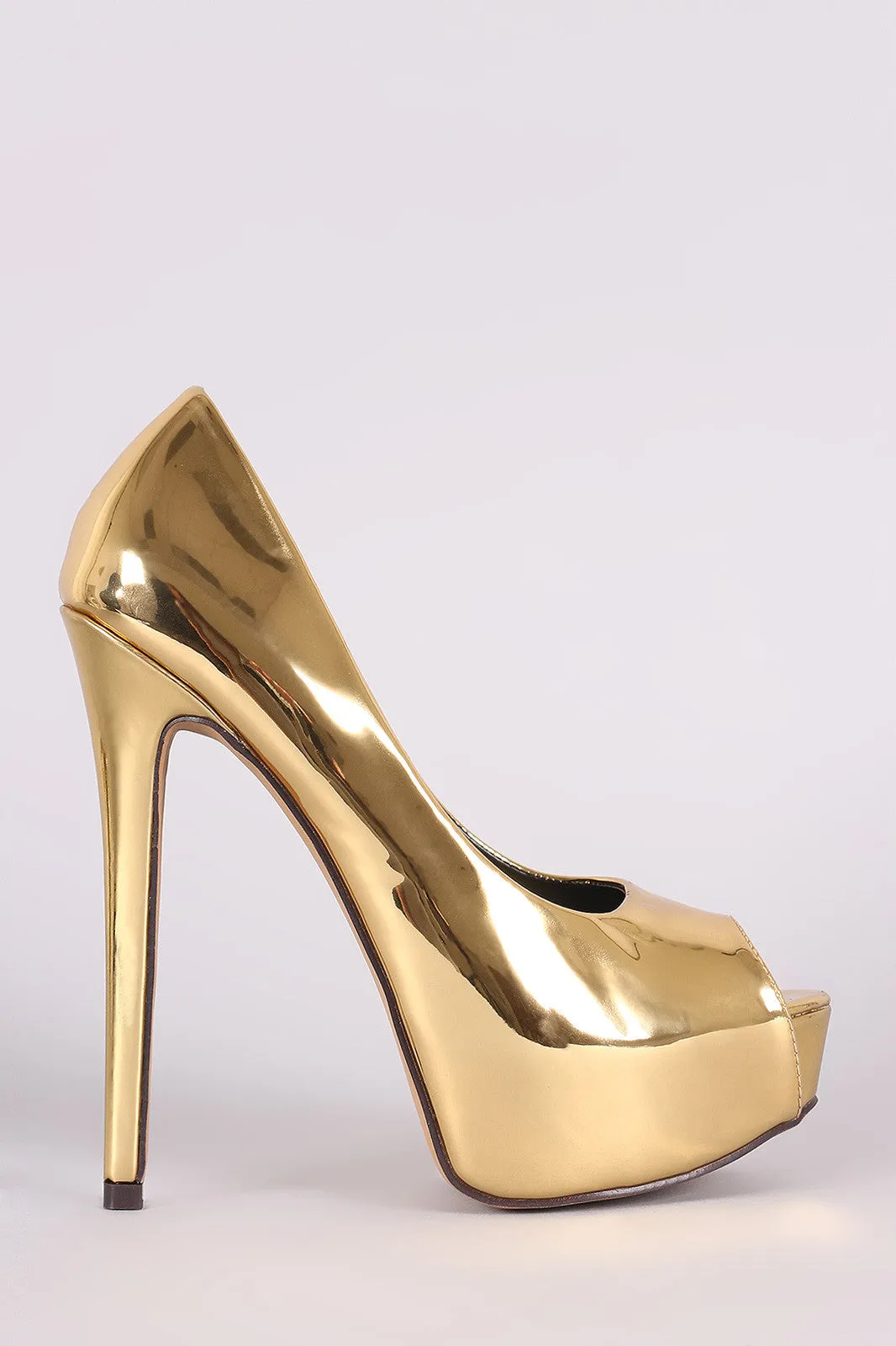 Liliana Peep Toe Patent Stiletto Platform Pump