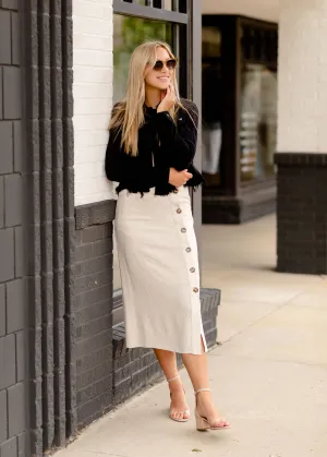 Linen Button Up Skirt