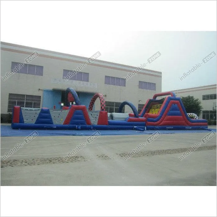 Long Track Professional Bounce House , Commercial Obstacle Bouncy Castle Outdoor Games Reliable Inflatable