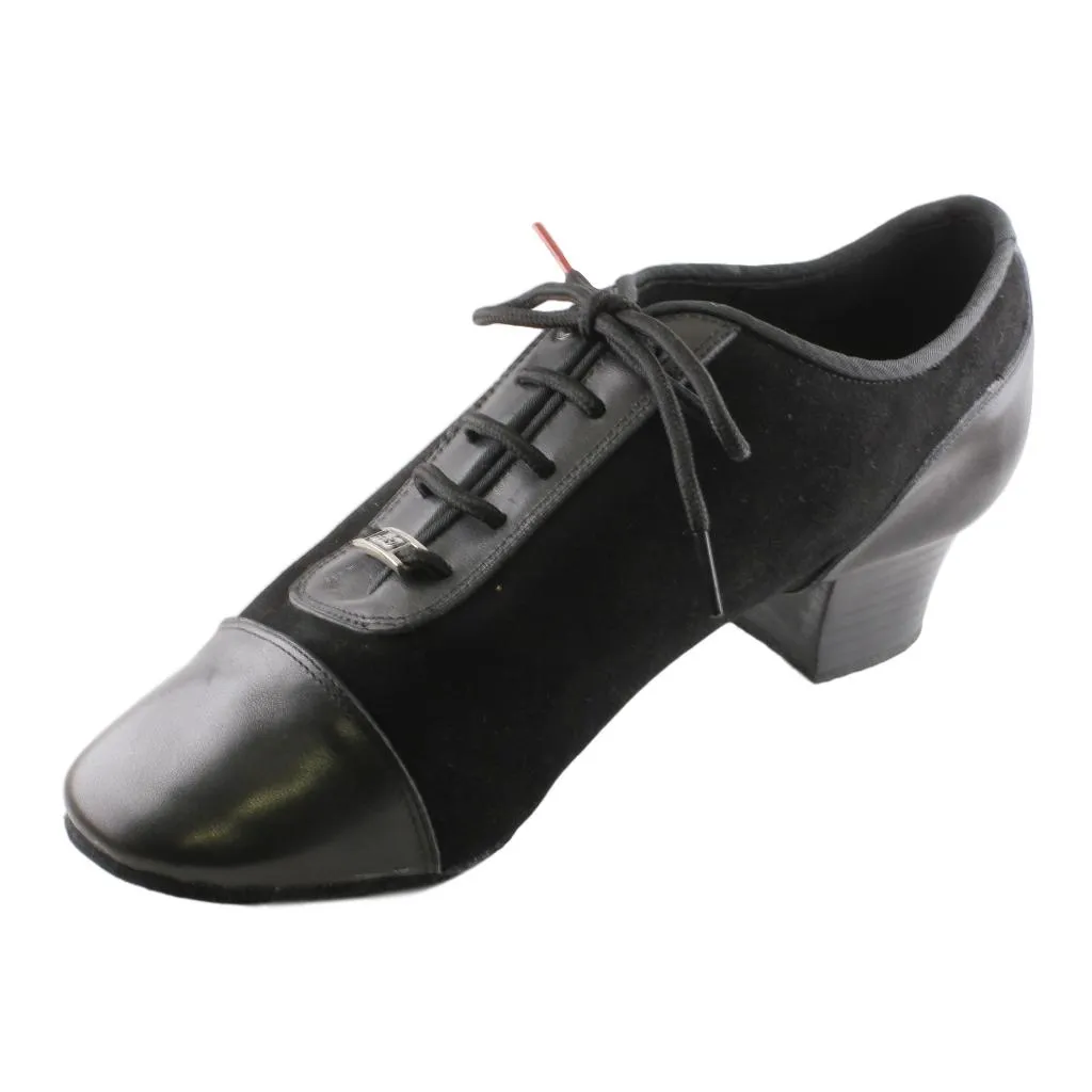 Men's Latin Dance Shoes, Model 463, Black Suede Leather