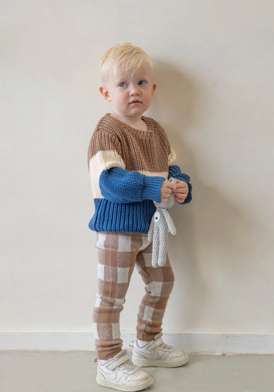 Miann & Co Baby - Knitted Legging - Café Au Lait Gingham