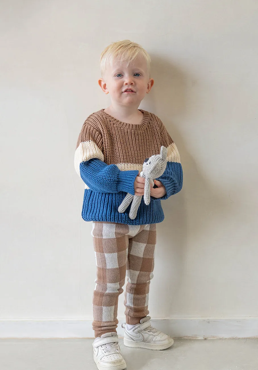 Miann & Co Baby - Knitted Legging - Café Au Lait Gingham