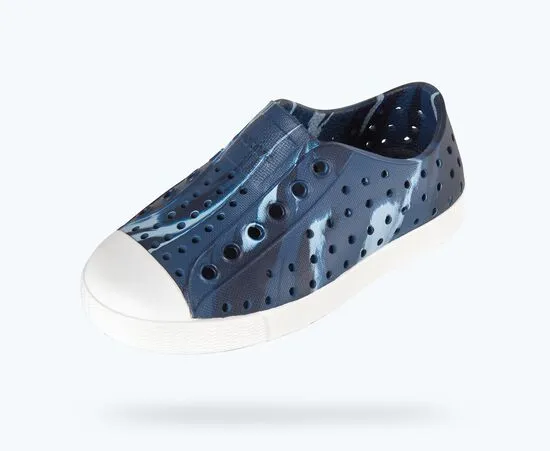 Native Jefferson Marble Shoes - Frontier Blue / Shell White / Insight Marble