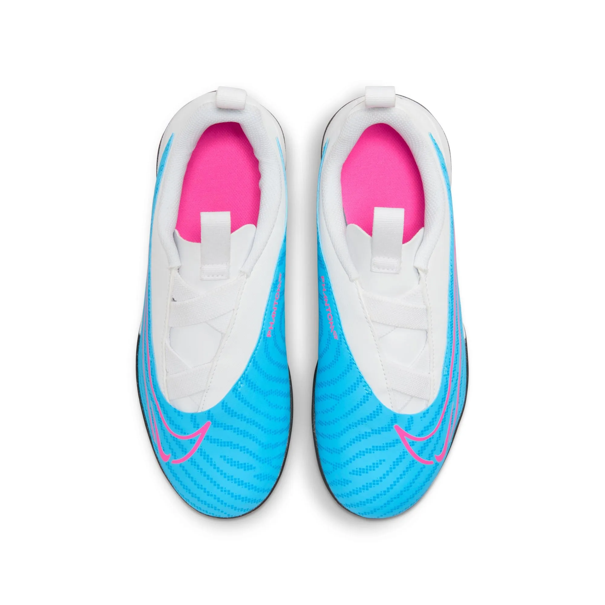 Nike Junior Phantom GX Academy IC Indoor Soccer Shoes-White/Black/Blue/Pink