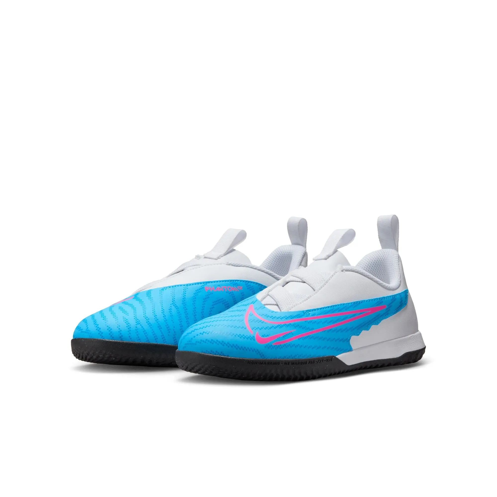 Nike Junior Phantom GX Academy IC Indoor Soccer Shoes-White/Black/Blue/Pink